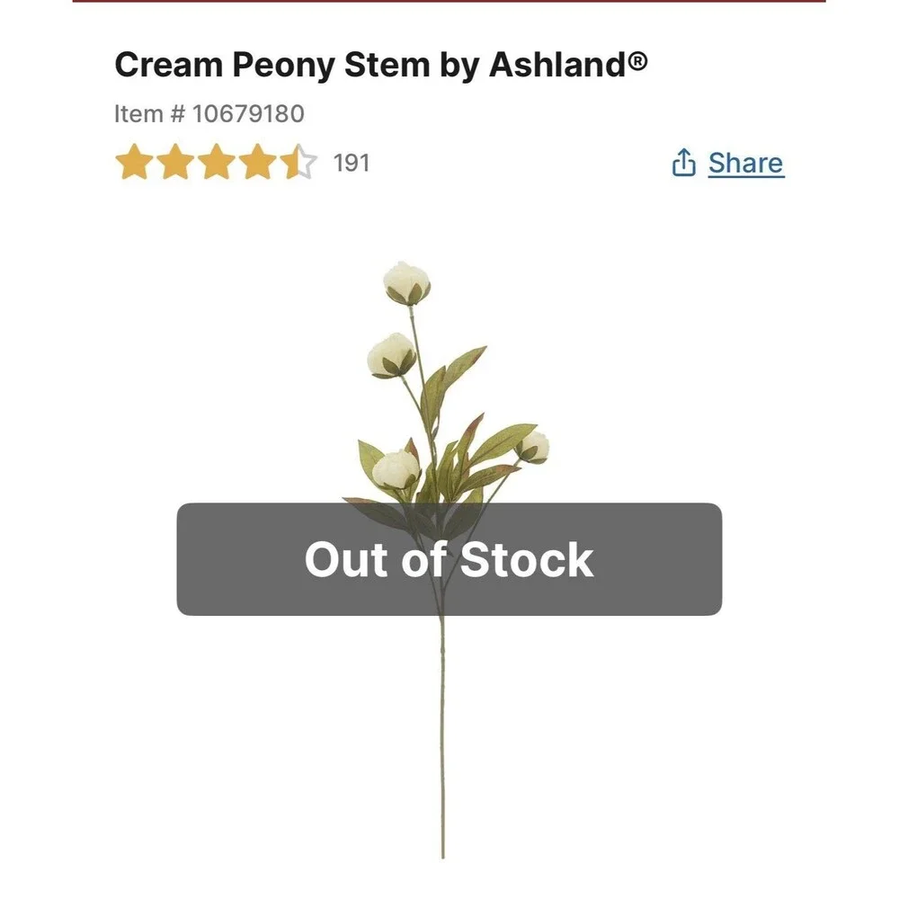Set of 10 Viral Ashland Pink & Cream Peony Stems From Michael’s (5 Of Each) New